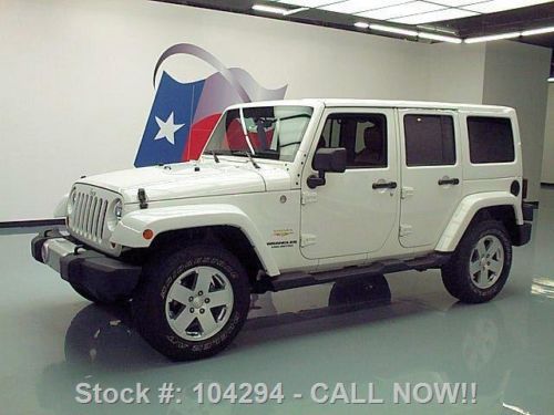 2012 jeep wrangler unltd sahara 4x4 hardtop leather 24k texas direct auto