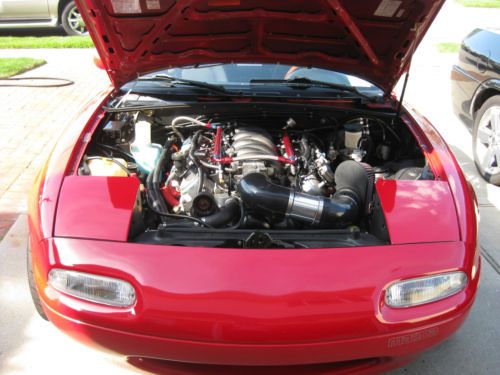 Mazda mx-5 miata ls1 swap red convertible v8 sleeper