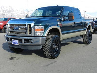 Crew cab lariat 4x4 powerstroke diesel leather low miles lift wheels tires