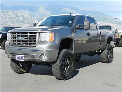 Gmc crew cab slt 4x4 duramax diesel custom new lift wheels tires leather auto