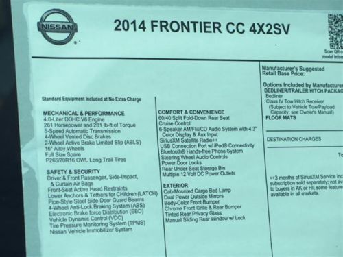2014 Nissan Frontier SV, US $24,750.00, image 6