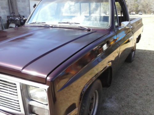 86 short bed full size truck 350 chevy with a nice cam, stock gear ratio