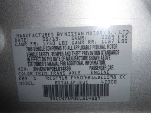 2014 Nissan Versa 1,686 Miles! NO RESERVE Salvage Rebuildable Repairable Damaged, image 36