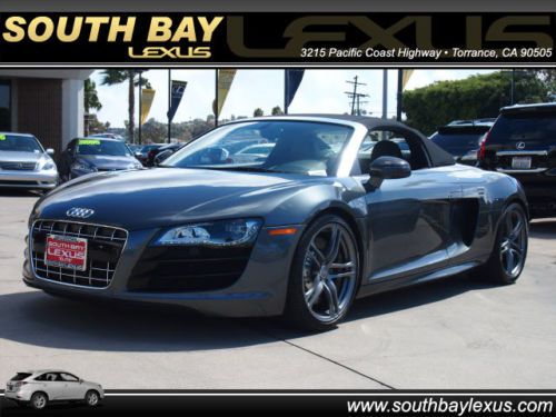 2011 audi r8 spyder convertible daytona grey/carbon pkg/5k miles!