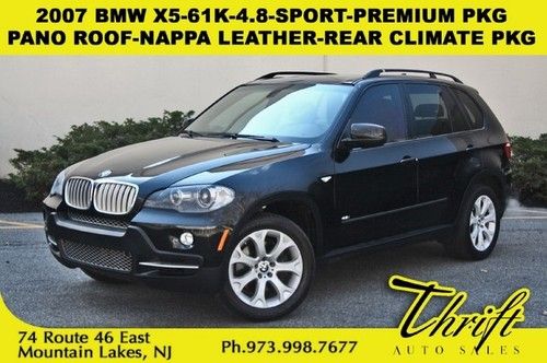 2007 bmw x5-61k-4.8-sport-premium pkg-pano roof-nappa leather-rear climate pkg