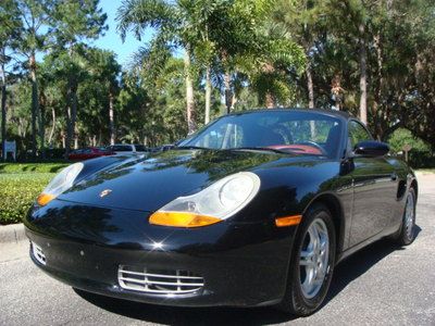 (( 1999 porsche boxster 2dr roadster black/red interior 51k low miles clean ))