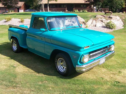 1966 chevrolet c10 2wd custom p/u stainless box, fiberglass fenders &amp; hood.