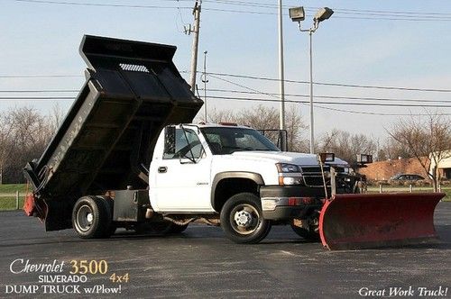 2005 chevrolet silverado 3500hd 4x4 dump only 41k miles! snow plow salt spreader