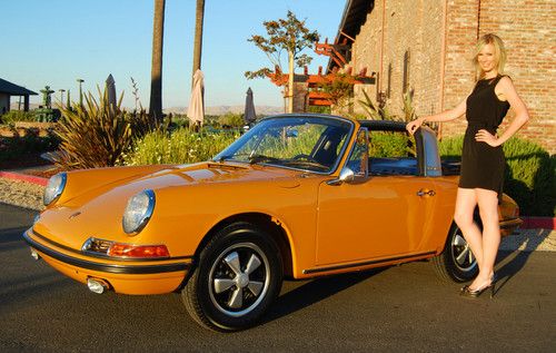 Rare 911s soft-window targa 100% factory-orig metal #match black ca plates