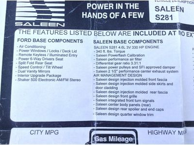 2006 FORD MUSTANG GT SALEEN S281 AUTOMATIC 6200 MILES VERY CLEAN S197, image 49