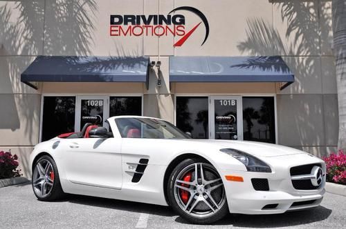 2012 mercedes sls amg roadster! white/red! carbon! b&amp;o!