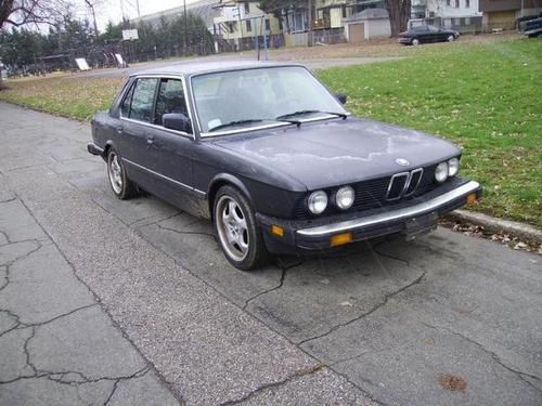 1985 BMW 528e 5 Speed Manual Rare Car NOT RUNNING Black Leather Interior, US $1,985.00, image 2