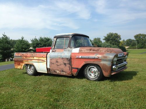 1958 chevrolet pickup big back glass fleetside 350 4 speed no reserve!!!!!!!!!!!