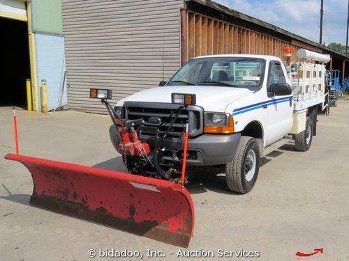 Ford f-250 4x4 snow plow truck flatbed lift gate 5.4 v-8 a/t a/c bidadoo