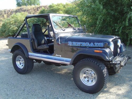 1981 jeep cj7 renegade..6cyl,t18 4spd,dana 300 t-case, 3 tops, rust free mopar!