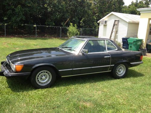 1985 500sl grey with black interior and removeable hard-top with new soft top