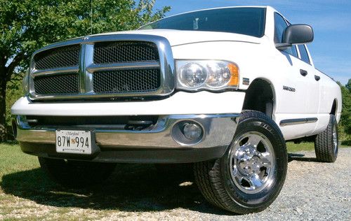 2005 ram 2500 quad cab slt 4x4 white long bed towing pkg