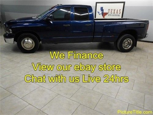 05 ram 3500 dually 2wd 6 speed 5.9 cummins diesel leather finance texas