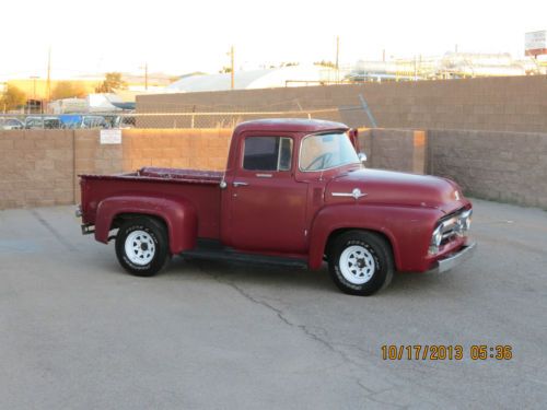 No reserve 1956 ford f-100 stepside short bed v8 project runs and drives 302 v8