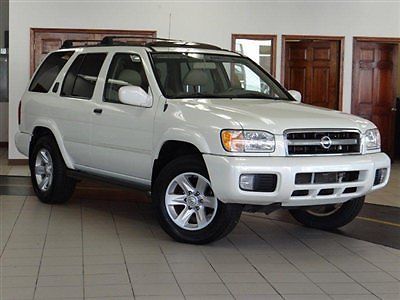 2002 nissan pathfiner le v6 4x4 white/tan lthr auto bose 6cd roof all pwr loaded