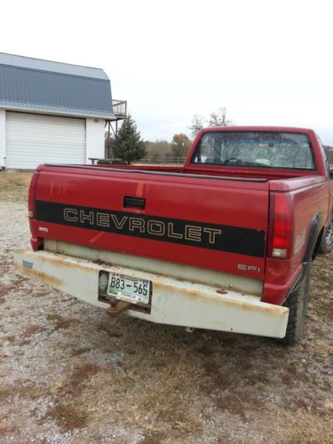 1990 Chevrolet K2500 Pickup Excellent 2 owner 4x4 Chevy Red Long bed 3/4 ton tow, image 3