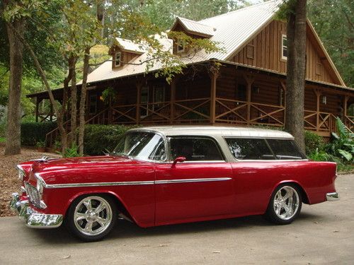 1955 nomad full custom magnetic red and beige with ls2 engine