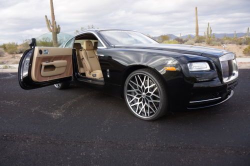 Rolls royce wraith on 24&#034; forgiato wheels, diamond black over moccasin