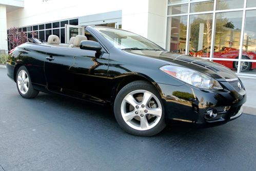 2008 toyota solara sle convertible black with tan leather navigation 28k miles!