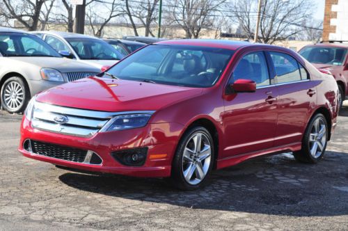 Red on red sport awd navigation back up camera blis fully loaded taurus rebuilt