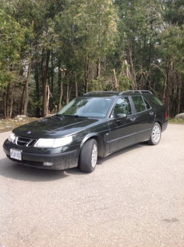 2003 saab 9-5 wagon, green, standard transmission, canadian cluster (km)