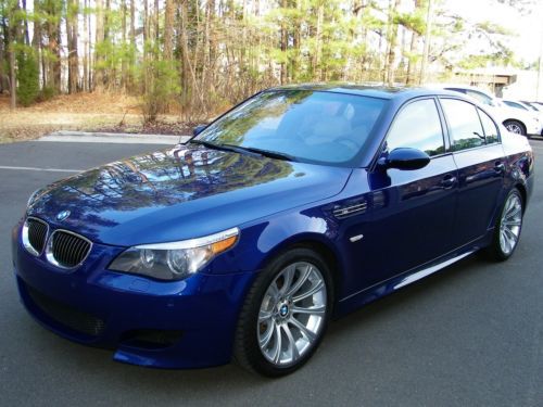 06 bmw e60 m5 v10 interlagos blue on silverstone smg full leather active seats