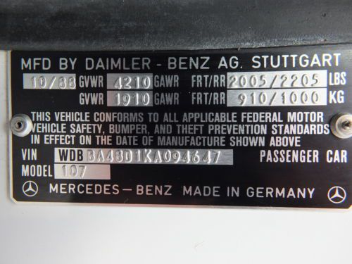 1989 MERCEDES 560SL CONV. - LOOKS/RUNS/DRIVES GREAT!  VERY LOW ORIGINAL MILES!, image 69
