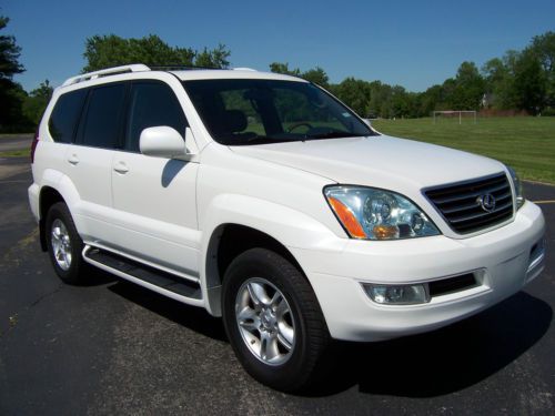 2004 lexus gx470 4wd..pearl white..nav..heated seats..prem sound..3rd row..92k!!