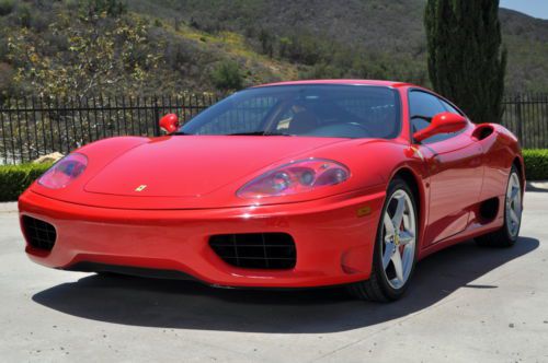 1999 ferrari 360 modena red/tan with red piping. very low miles!
