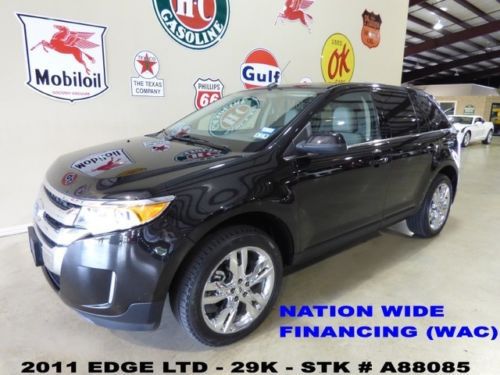 2011 edge limited awd,vista roof,nav,htd lth,sync,chrome 20&#039;s,29k,we finance!!