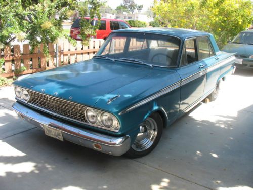 1963 ford fairlane 4-door project, 347 stroker, 4-speed top loader