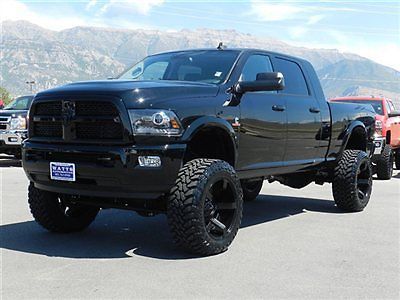 Dodge ram mega cab blackout 4x4 cummins diesel custom new lift wheels tires nav