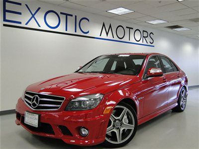 2009 mercedes c63 amg! red/blk! nav heated-sts shade 451hp 6-cd warranty 1-owner