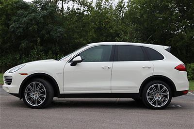 Porsche cayenne awd 4dr s hybrid low miles suv automatic 3.0l v6 cyl white