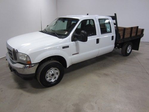 03 ford f350 super duty turbo diesel xl crewcab 8ft flatbed 4x4  80pics