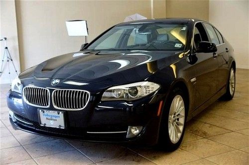 Blue bmw 535i xdrive i6 turbo all-wheel auto miles k20 leather rear view cam