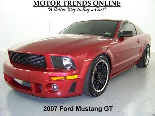 Gt coupe premium leather roush bumper custom black wheels 2007 ford mustang 33k