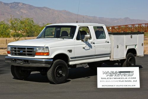 1996 ford f350 diesel manual 4x4 crew cab xlt utility bed 4wd 5 speed 7.3l psd