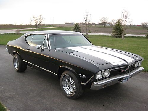 1968 chevelle v8,auto, ac car new black paint and interior rust free, no reserve
