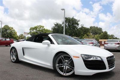 2011 audi r8 convertible 6speed white low miles call greg 727-698-5544 cell