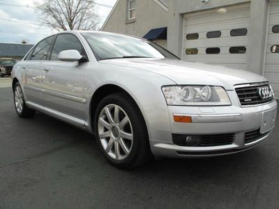 2005 AUDI A8 QUATTRO AWD SILVER BLACK LEATHER GPS LOW RESERVE CD PARCTRONIC, image 3