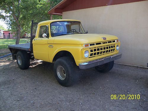 1965 ford 4x4 custom flat bed yellow