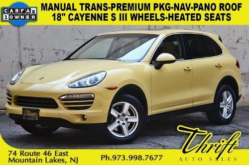 Manual trans-premium pkg-18 cayenne s iii wheels-nav-heated seats-pano roof