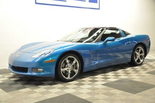09 3lt blue coupe vette heated leather head up dual mode exhaust low miles 10