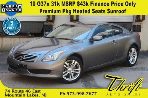 10 g37x 31k msrp $43k finance price only premium pkg heated seats sunroof